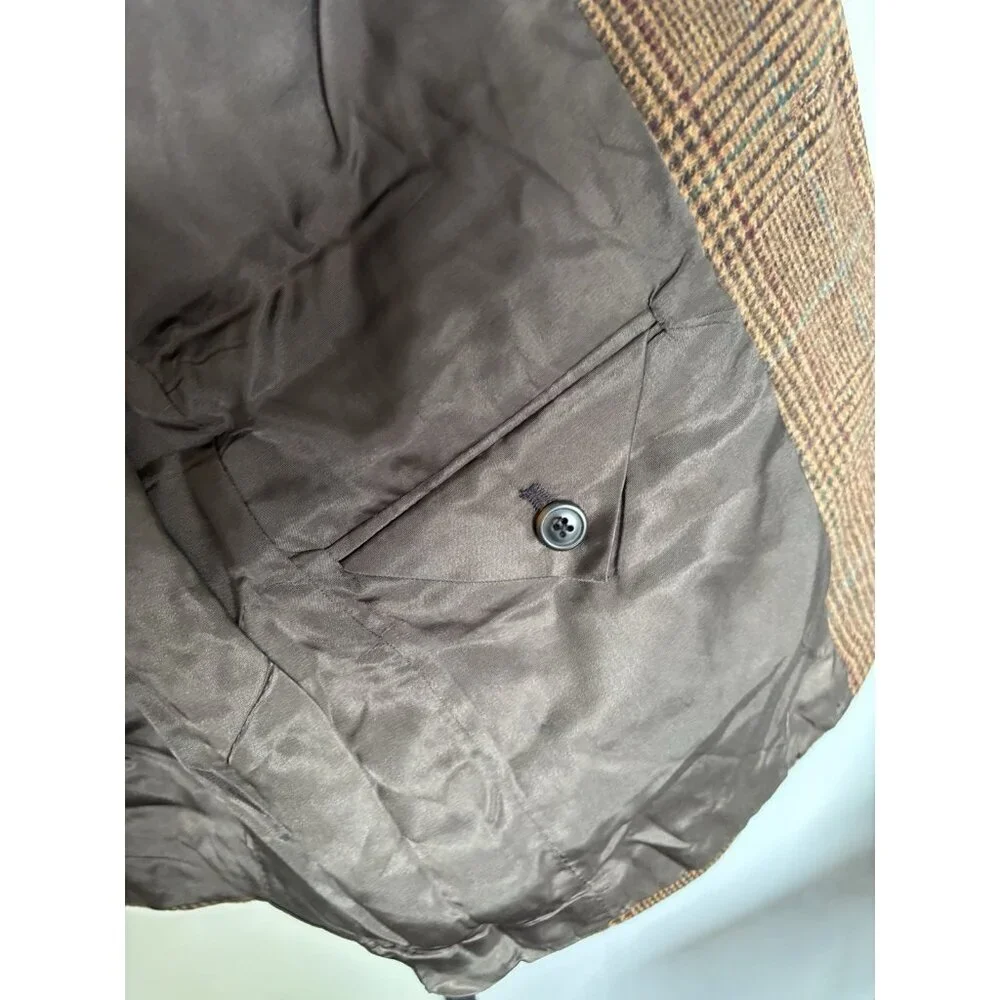 Burberrys Plaid Blazer‎ Camel Hair Dark Academia Old Money Equestrian